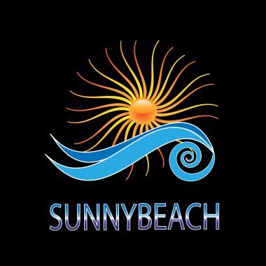Sunny beach tasarım vektör logosu