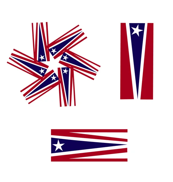 Vector set van Amerikaanse vlaggen logo — Stockvector