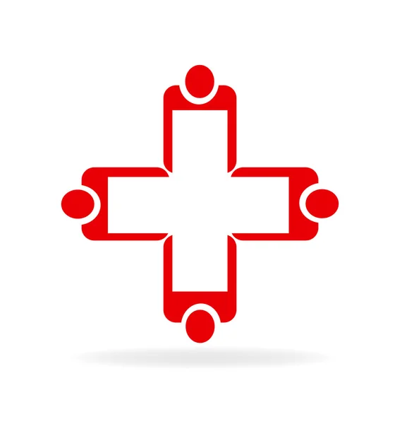 Медицинская команда 3 D людей логотип — стоковый вектор