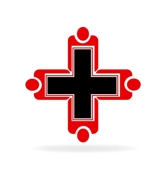 Медицинская команда 3 D людей логотип — стоковый вектор