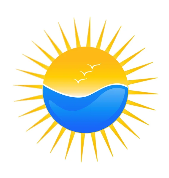 Stranden och sun-logotypen — Stock vektor