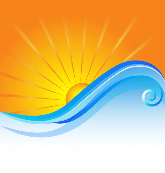 Sunny spiaggia logo modello — Vettoriale Stock