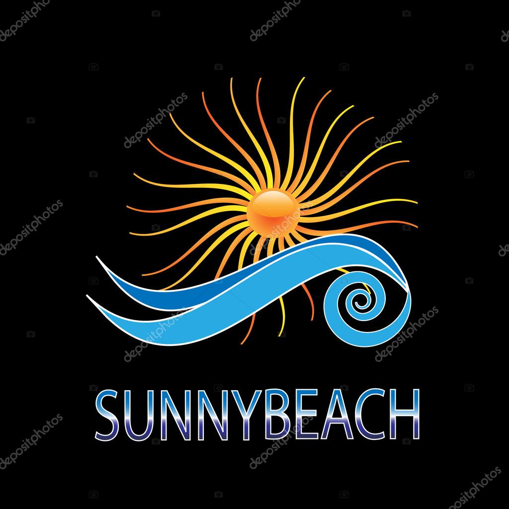 Sunny beach company design vector logo