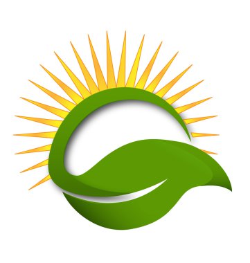 yaprak yeşil güneş ışınları logosu