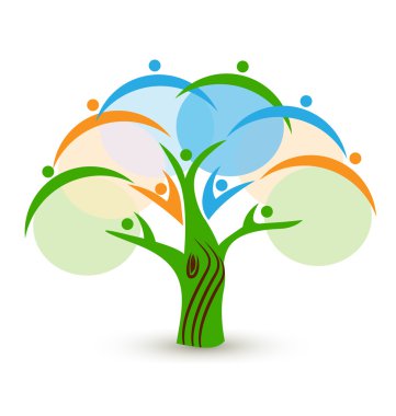 bir ağaç logo çalışması insanlar