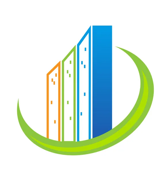 Logotipo dos edifícios modernos imobiliários —  Vetores de Stock