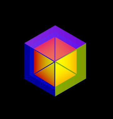 vektör soyut küp logo simge kimlik kartı