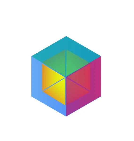 Tarjeta de identidad del icono del logotipo del cubo abstracto del vector — Archivo Imágenes Vectoriales
