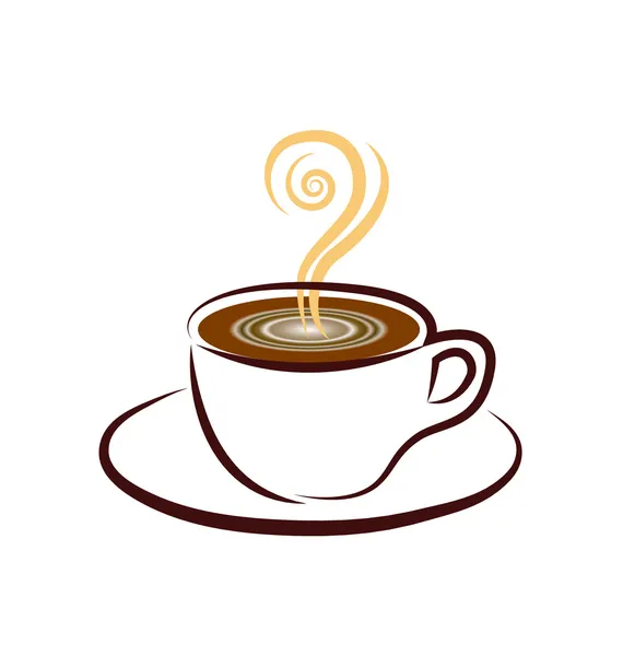 Projeto do ícone do logotipo do café da Copa — Vetor de Stock