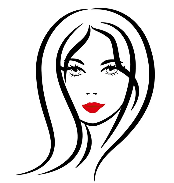Logo silueta cara mujer — Vector de stock