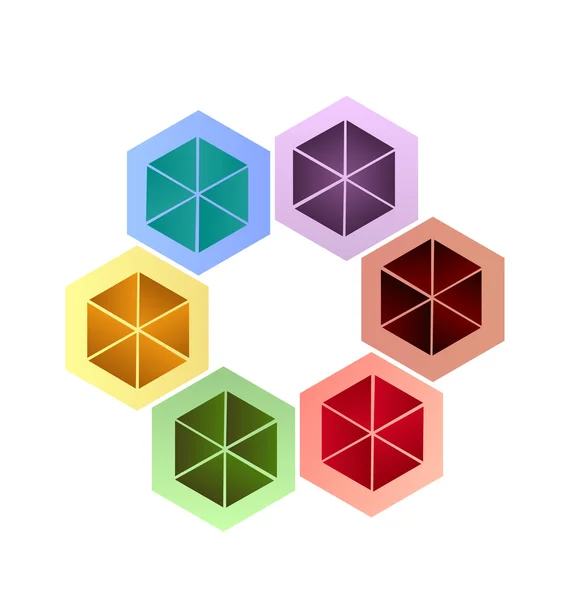 Abstraktní šestiúhelníkový tvar kreativní ikony logo — Stockový vektor