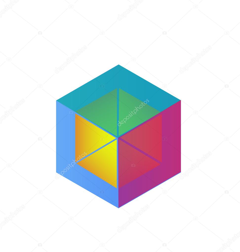 Vector abstract cube logo icon identity card