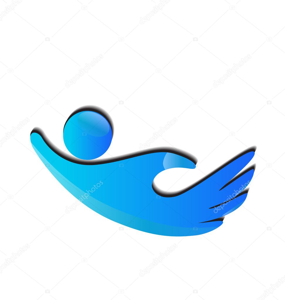 Hands figures charity icon logo vector