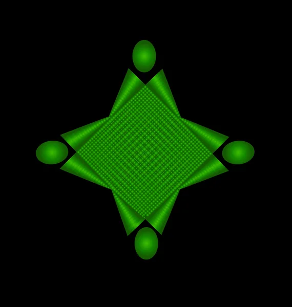 チーム連合緑アプリケーション ロゴ ビジネス — ストックベクタ
