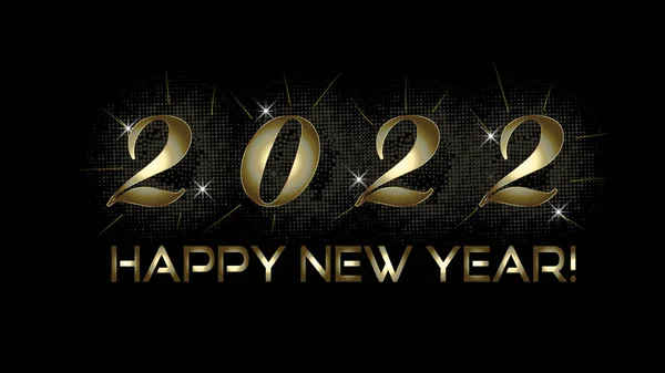 2022 Happy New Year Bling Gold Banner Background Irepresenting Luxury — стоковый вектор