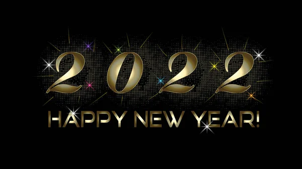 2022 Happy New Year Bling Gold Banner Background Irepresenting Luxury — стоковый вектор