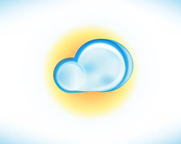 ภาพเวกเตอร โลโก ไอคอนว นแดดท สวยงามส องแสงในเมฆ — ภาพเวกเตอร์สต็อก