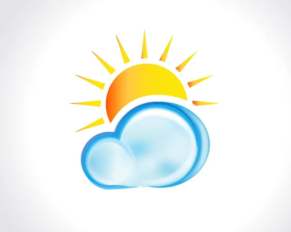 Sol Fuerte Brillante Hermoso Día Soleado Icono Logo Imagen Vectorial — Vector de stock