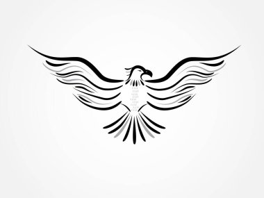 Eagle flying silhouette logo icon vector image. USA symbol sketch vector