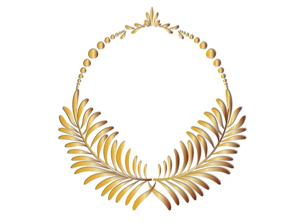 Венок Золотые Листья Юбилейная Концепция Логотипа Векторного Изображения — стоковый вектор
