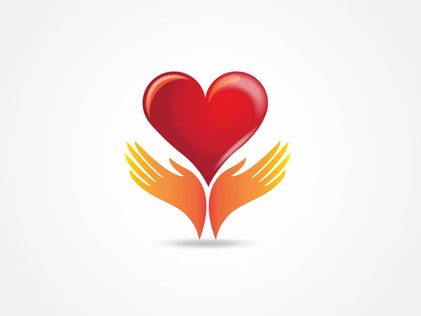 Mãos Com Coração Amor Logotipo Vetor Símbolo Web Imagem Gráfico — Vetor de Stock