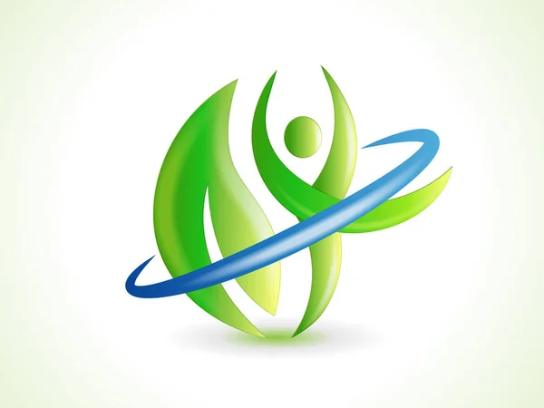Логотип Лист Биологии Здоровья Личности Природы Визитная Карточка Гранж Веб — стоковый вектор