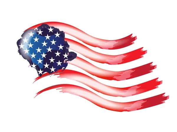 Amerikanische Flagge Usa Unabhängigkeitstag Juli Amerikanische Flagge Aquarell Malen Symbol — Stockvektor