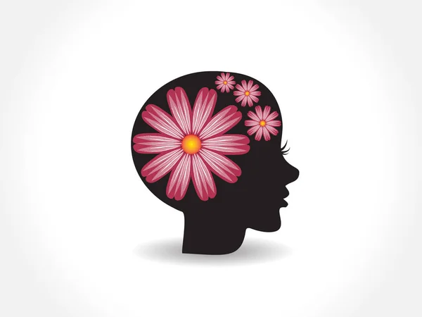 Логотип Жінка Красиве Обличчя Акварельна Квітка Моди Чуттєва Модель Фігура — стоковий вектор