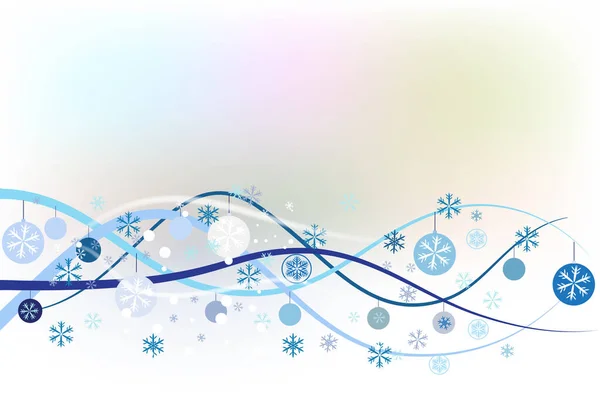 Navidad Copos Nieve Olas Saludos Tarjeta Imagen Vector Diseño Web — Vector de stock