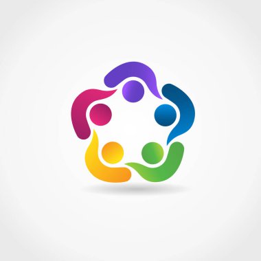 Logo ekibi birliği iş adamları kültürel arkadaşlık ikonu vektör resimleme tasarım şablonu çeşitliliği