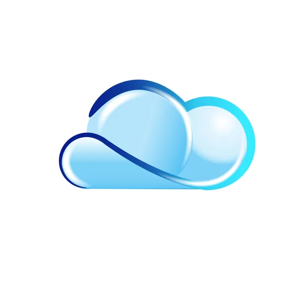 Cloud Shine Glossy Symbol Computing Networking Logo Vector Image Design — Stock Vector