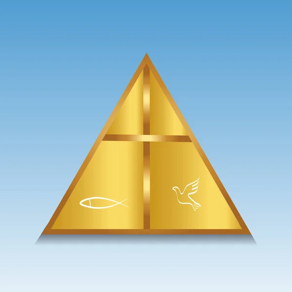 Σταυρός Χρυσό Χριστιανικό Σύμβολο Λογότυπο Διάνυσμα Πρότυπο Σχεδιασμού Εικόνας — Διανυσματικό Αρχείο