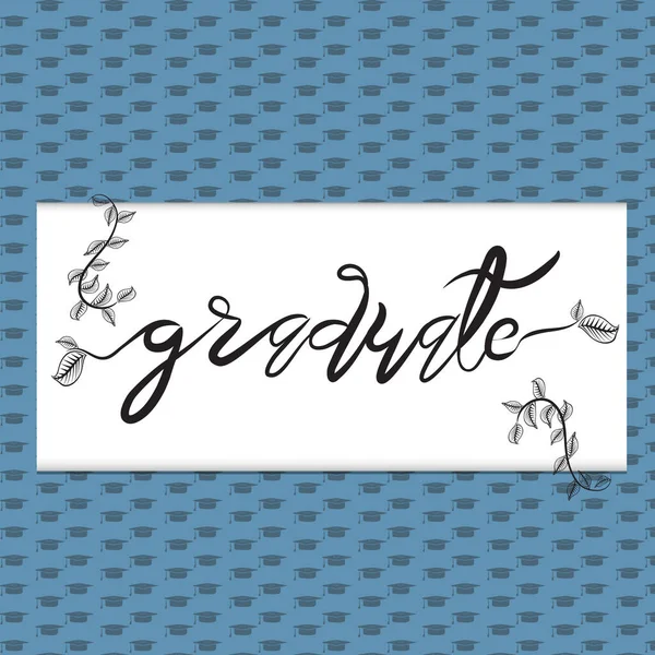 Graduate Text Word Handmade Typography Card Background Vector Image Design — Archivo Imágenes Vectoriales