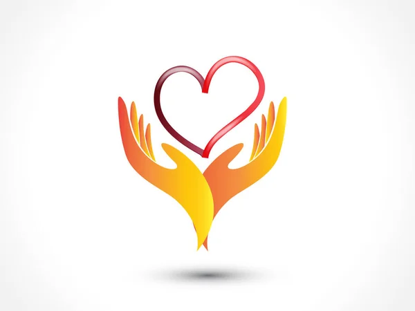 Manos Sosteniendo Corazón Amor Beneficencia Concepto Voluntario Icono Logo Imagen — Archivo Imágenes Vectoriales