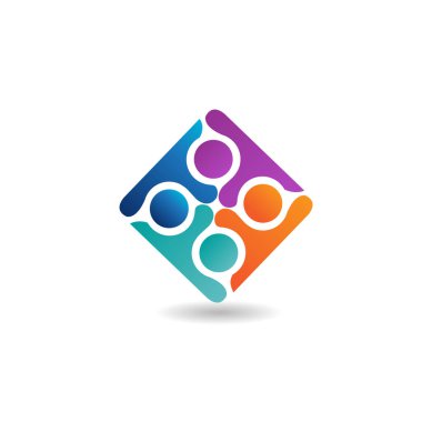 Logo takım çalışması iyimser başarılı liderlik insanlar görüntü tasarımı grafiksel illüstrasyonunu yönetir