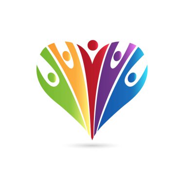 Logo, Gönüllü Dostluk Birliği İyimser Gönüllü Gönüllü Destek Ekibi Başarılı Çeşitlilik İnsanlar ikon vektör Grafik Tasarımı