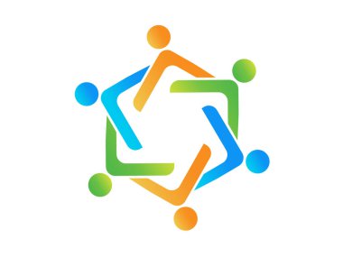 Logo takım çalışması iyimser başarılı liderlik insanlar görüntü tasarımı grafiksel illüstrasyonunu yönetir