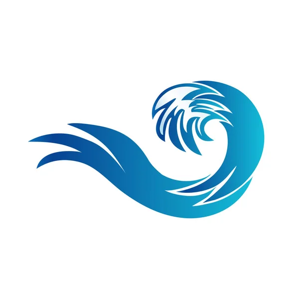 Logo Blue Spiral Waves Ocean Beach Swirl Vector Web Image — Stock Vector