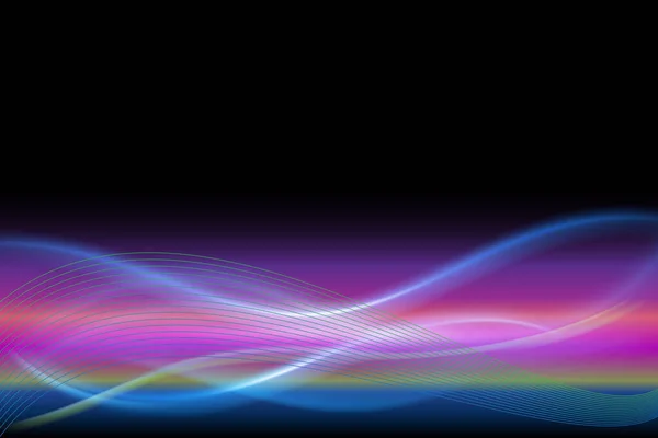 Spectrum Waves Aurora Borealis Bubbles Bokeh Vector Illustration Background Web — Stok Vektör