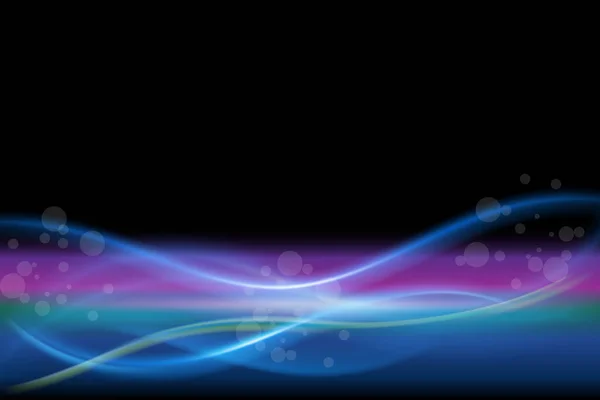 Spectrum Waves Aurora Borealis Bubbles Bokeh Vector Illustration Background Web — Stok Vektör