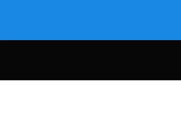 Észtország kék, fekete-fehér zászlója. — Stock Fotó