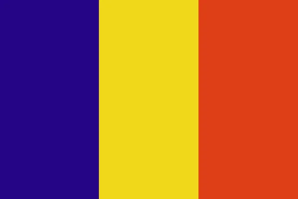 The dark blue, yellow and red flag of Romania. — Stock Photo, Image