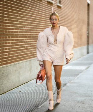 MILAN, Italy- September 23 2020: Leonie Hanne on the street in Milan.