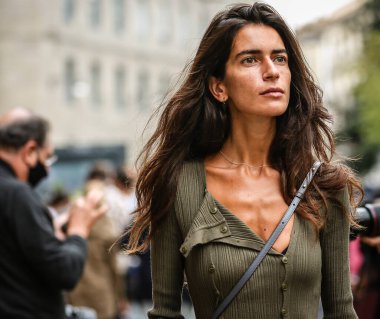 MILAN, Italy- September 24 2020: Chiara Totire on the street in Milan.