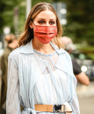 MILAN, Italy- September 25 2020: Olivia Palermo on the street in Milan.