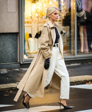 MILAN, Italy- September 25 2020: Caroline Daur on the street in Milan.
