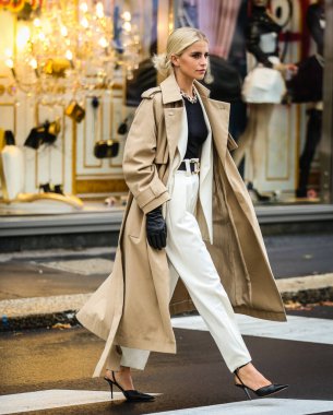 MILAN, Italy- September 25 2020: Caroline Daur on the street in Milan.