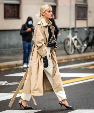 MILAN, Italy- September 25 2020: Caroline Daur on the street in Milan.