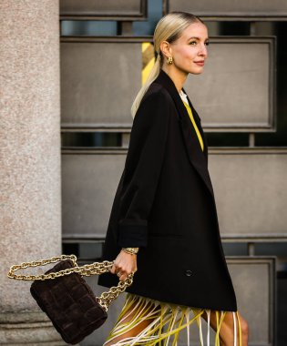 MILAN, Italy- September 26 2020: Leonie Hanne on the street in Milan.