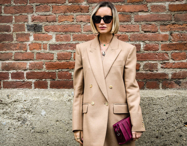 MILAN, Italy- September 24 2020: Nataly Osmann on the street in Milan.